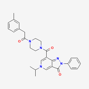 5-isopropyl-2-phenyl-7-(4-(2-(m-tolyl)acetyl)piperazine-1-carbonyl)-2H-pyrazolo[4,3-c]pyridin-3(5H)-one - 1105231-15-9