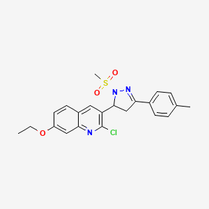 2-chloro-7-ethoxy-3-(1-(methylsulfonyl)-3-(p-tolyl)-4,5-dihydro-1H-pyrazol-5-yl)quinoline - 442650-13-7