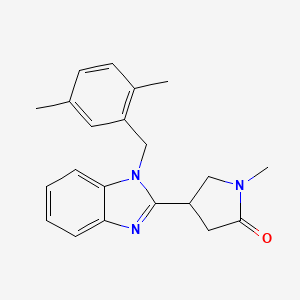 4-{1-[(2,5-dimethylphenyl)methyl]-1H-1,3-benzodiazol-2-yl}-1-methylpyrrolidin-2-one - 915189-51-4