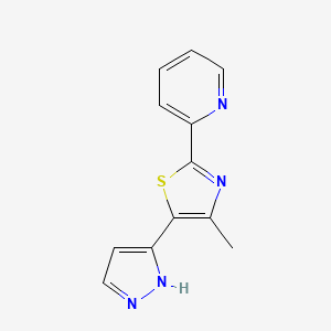 2-[4-methyl-5-(1H-pyrazol-5-yl)-1,3-thiazol-2-yl]pyridine - 499796-04-2