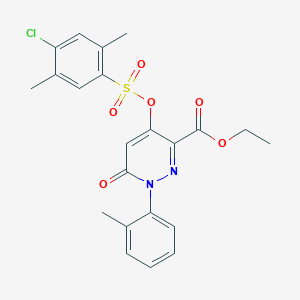Ethyl 4-(((4-chloro-2,5-dimethylphenyl)sulfonyl)oxy)-6-oxo-1-(o-tolyl)-1,6-dihydropyridazine-3-carboxylate - 886951-34-4