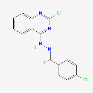 4-chlorobenzenecarbaldehyde N-(2-chloro-4-quinazolinyl)hydrazone - 129177-12-4