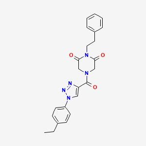 4-[1-(4-ethylphenyl)-1H-1,2,3-triazole-4-carbonyl]-1-(2-phenylethyl)piperazine-2,6-dione - 1326892-29-8