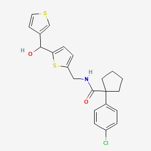 1-(4-chlorophenyl)-N-((5-(hydroxy(thiophen-3-yl)methyl)thiophen-2-yl)methyl)cyclopentanecarboxamide - 1797762-79-8
