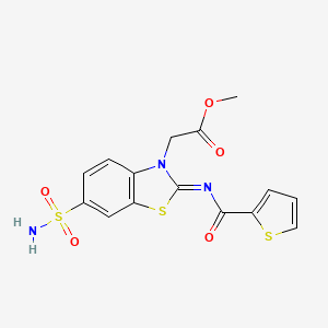 (Z)-methyl 2-(6-sulfamoyl-2-((thiophene-2-carbonyl)imino)benzo[d]thiazol-3(2H)-yl)acetate - 887206-27-1