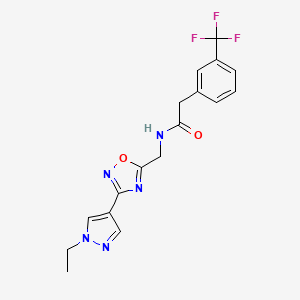 N-((3-(1-ethyl-1H-pyrazol-4-yl)-1,2,4-oxadiazol-5-yl)methyl)-2-(3-(trifluoromethyl)phenyl)acetamide - 2034516-30-6
