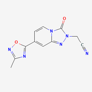[7-(3-methyl-1,2,4-oxadiazol-5-yl)-3-oxo[1,2,4]triazolo[4,3-a]pyridin-2(3H)-yl]acetonitrile - 1396637-93-6