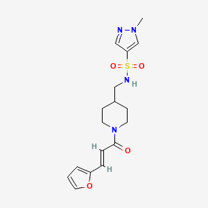 (E)-N-((1-(3-(furan-2-yl)acryloyl)piperidin-4-yl)methyl)-1-methyl-1H-pyrazole-4-sulfonamide - 1798404-71-3