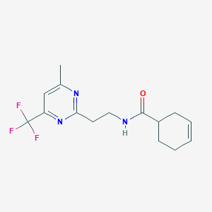 N-{2-[4-methyl-6-(trifluoromethyl)pyrimidin-2-yl]ethyl}cyclohex-3-ene-1-carboxamide - 1396674-93-3