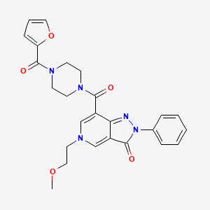 7-[4-(furan-2-carbonyl)piperazine-1-carbonyl]-5-(2-methoxyethyl)-2-phenyl-2H,3H,5H-pyrazolo[4,3-c]pyridin-3-one - 921834-38-0