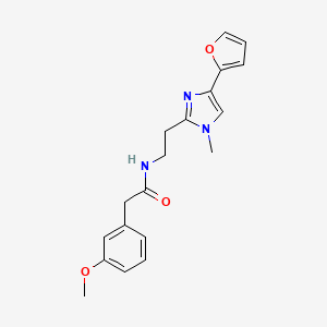 N-(2-(4-(furan-2-yl)-1-methyl-1H-imidazol-2-yl)ethyl)-2-(3-methoxyphenyl)acetamide - 1421443-29-9