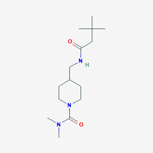 4-((3,3-dimethylbutanamido)methyl)-N,N-dimethylpiperidine-1-carboxamide - 2034357-87-2