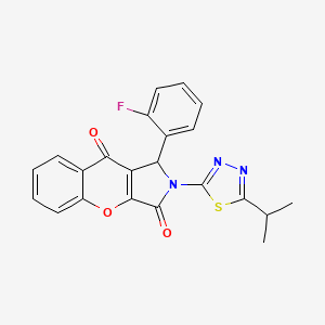 1-(2-Fluorophenyl)-2-[5-(propan-2-yl)-1,3,4-thiadiazol-2-yl]-1H,2H,3H,9H-chromeno[2,3-c]pyrrole-3,9-dione - 620589-62-0