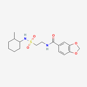 N-{2-[(2-methylcyclohexyl)sulfamoyl]ethyl}-2H-1,3-benzodioxole-5-carboxamide - 899968-38-8