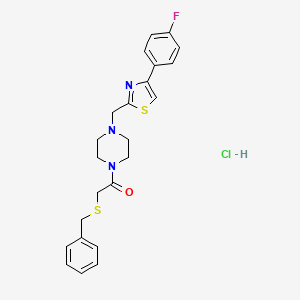 2-(Benzylthio)-1-(4-((4-(4-fluorophenyl)thiazol-2-yl)methyl)piperazin-1-yl)ethanone hydrochloride - 1216553-69-3