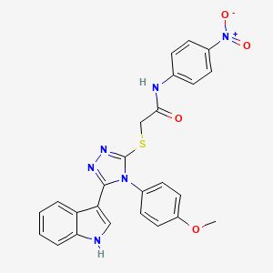 2-((5-(1H-indol-3-yl)-4-(4-methoxyphenyl)-4H-1,2,4-triazol-3-yl)thio)-N-(4-nitrophenyl)acetamide - 896677-32-0