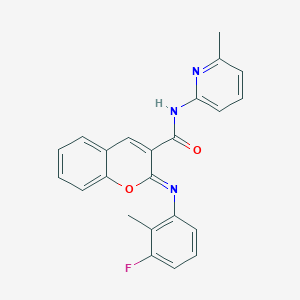 (2Z)-2-[(3-fluoro-2-methylphenyl)imino]-N-(6-methylpyridin-2-yl)-2H-chromene-3-carboxamide - 1327174-30-0