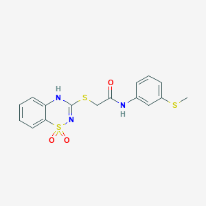 2-[(1,1-dioxo-4H-1lambda6,2,4-benzothiadiazin-3-yl)sulfanyl]-N-[3-(methylsulfanyl)phenyl]acetamide - 896706-35-7