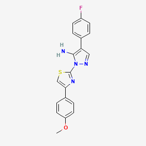4-(4-fluorophenyl)-1-[4-(4-methoxyphenyl)-1,3-thiazol-2-yl]-1H-pyrazol-5-amine - 955966-79-7