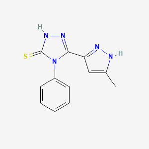 5-(5-methyl-1H-pyrazol-3-yl)-4-phenyl-4H-1,2,4-triazole-3-thiol - 1022902-08-4