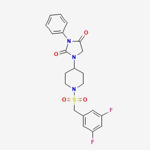 1-(1-((3,5-Difluorobenzyl)sulfonyl)piperidin-4-yl)-3-phenylimidazolidine-2,4-dione - 2034513-00-1