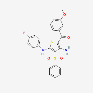 N2-(4-fluorophenyl)-5-(3-methoxybenzoyl)-3-(4-methylbenzenesulfonyl)thiophene-2,4-diamine - 1115520-22-3