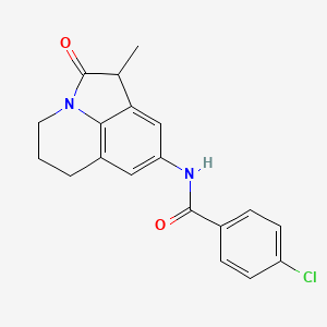 4-chloro-N-{3-methyl-2-oxo-1-azatricyclo[6.3.1.0^{4,12}]dodeca-4,6,8(12)-trien-6-yl}benzamide - 898454-49-4