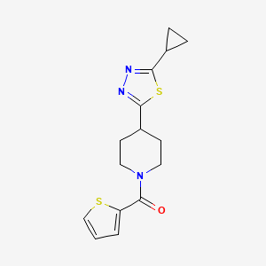 4-(5-cyclopropyl-1,3,4-thiadiazol-2-yl)-1-(thiophene-2-carbonyl)piperidine - 1170536-94-3