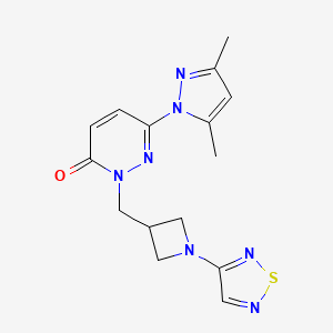 6-(3,5-dimethyl-1H-pyrazol-1-yl)-2-{[1-(1,2,5-thiadiazol-3-yl)azetidin-3-yl]methyl}-2,3-dihydropyridazin-3-one - 2198747-70-3