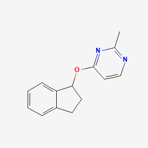 4-(2,3-dihydro-1H-inden-1-yloxy)-2-methylpyrimidine - 2178771-30-5