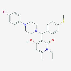 1-ethyl-3-((4-(4-fluorophenyl)piperazin-1-yl)(4-(methylthio)phenyl)methyl)-4-hydroxy-6-methylpyridin-2(1H)-one - 939241-35-7