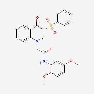 2-[3-(benzenesulfonyl)-4-oxo-1,4-dihydroquinolin-1-yl]-N-(2,5-dimethoxyphenyl)acetamide - 866725-34-0
