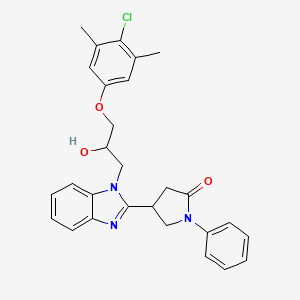 4-{1-[3-(4-chloro-3,5-dimethylphenoxy)-2-hydroxypropyl]-1H-1,3-benzodiazol-2-yl}-1-phenylpyrrolidin-2-one - 1018053-50-3