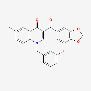 3-(2H-1,3-benzodioxole-5-carbonyl)-1-[(3-fluorophenyl)methyl]-6-methyl-1,4-dihydroquinolin-4-one - 902507-25-9