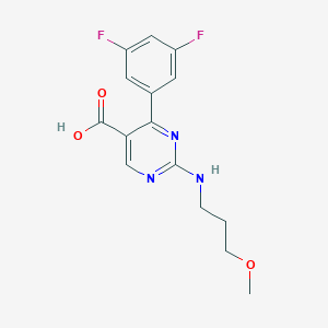 4-(3,5-Difluorophenyl)-2-[(3-methoxypropyl)amino]pyrimidine-5-carboxylic acid - 1775315-96-2
