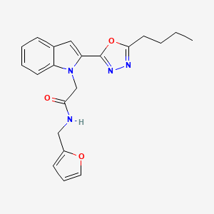 2-(2-(5-butyl-1,3,4-oxadiazol-2-yl)-1H-indol-1-yl)-N-(furan-2-ylmethyl)acetamide - 955783-15-0