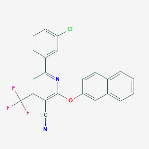 6-(3-Chlorophenyl)-2-(2-naphthyloxy)-4-(trifluoromethyl)nicotinonitrile - 338963-36-3