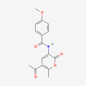 N-(5-acetyl-6-methyl-2-oxo-2H-pyran-3-yl)-4-methoxybenzenecarboxamide - 338404-98-1