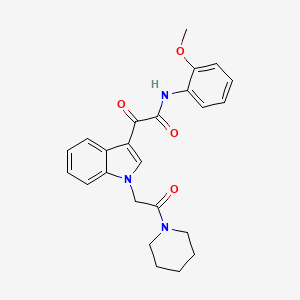 N-(2-methoxyphenyl)-2-oxo-2-{1-[2-oxo-2-(piperidin-1-yl)ethyl]-1H-indol-3-yl}acetamide - 872861-98-8