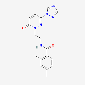 2,4-dimethyl-N-(2-(6-oxo-3-(1H-1,2,4-triazol-1-yl)pyridazin-1(6H)-yl)ethyl)benzamide - 1448071-11-1