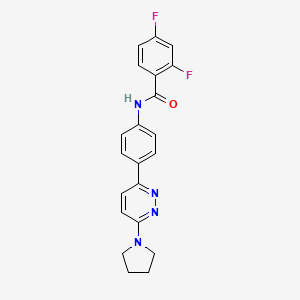 2,4-difluoro-N-(4-(6-(pyrrolidin-1-yl)pyridazin-3-yl)phenyl)benzamide - 941895-34-7