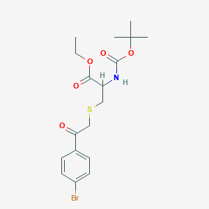 Ethyl 3-{[2-(4-bromophenyl)-2-oxoethyl]sulfanyl}-2-[(tert-butoxycarbonyl)amino]propanoate - 1396968-80-1