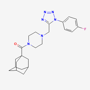 (3r,5r,7r)-adamantan-1-yl(4-((1-(4-fluorophenyl)-1H-tetrazol-5-yl)methyl)piperazin-1-yl)methanone - 1040650-09-6