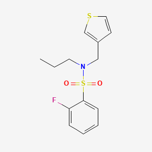2-fluoro-N-propyl-N-(thiophen-3-ylmethyl)benzenesulfonamide - 1234909-05-7