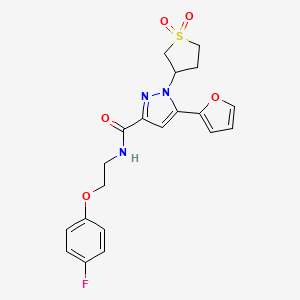 1-(1,1-dioxidotetrahydrothiophen-3-yl)-N-(2-(4-fluorophenoxy)ethyl)-5-(furan-2-yl)-1H-pyrazole-3-carboxamide - 1172421-36-1