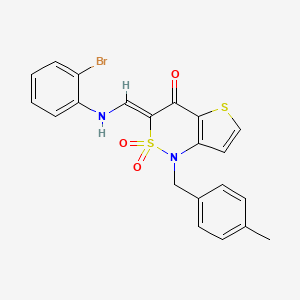 (3Z)-3-{[(2-bromophenyl)amino]methylidene}-1-[(4-methylphenyl)methyl]-1H,3H,4H-2lambda6-thieno[3,2-c][1,2]thiazine-2,2,4-trione - 894676-90-5