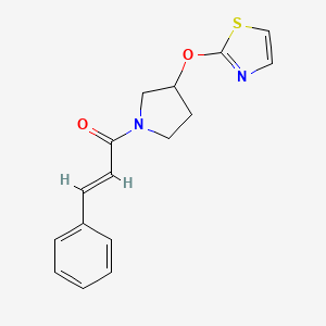 (E)-3-phenyl-1-(3-(thiazol-2-yloxy)pyrrolidin-1-yl)prop-2-en-1-one - 2035036-96-3