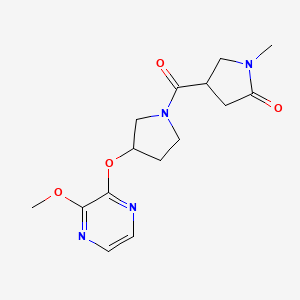 4-(3-((3-Methoxypyrazin-2-yl)oxy)pyrrolidine-1-carbonyl)-1-methylpyrrolidin-2-one - 2034284-86-9