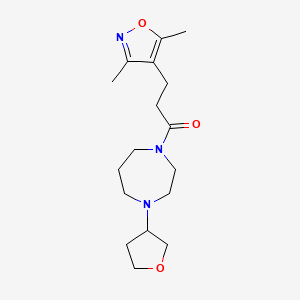 3-(3,5-Dimethyl-1,2-oxazol-4-yl)-1-[4-(oxolan-3-yl)-1,4-diazepan-1-yl]propan-1-one - 2309232-53-7