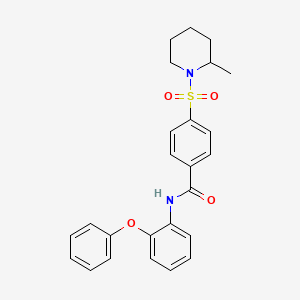 4-((2-methylpiperidin-1-yl)sulfonyl)-N-(2-phenoxyphenyl)benzamide - 683763-47-5